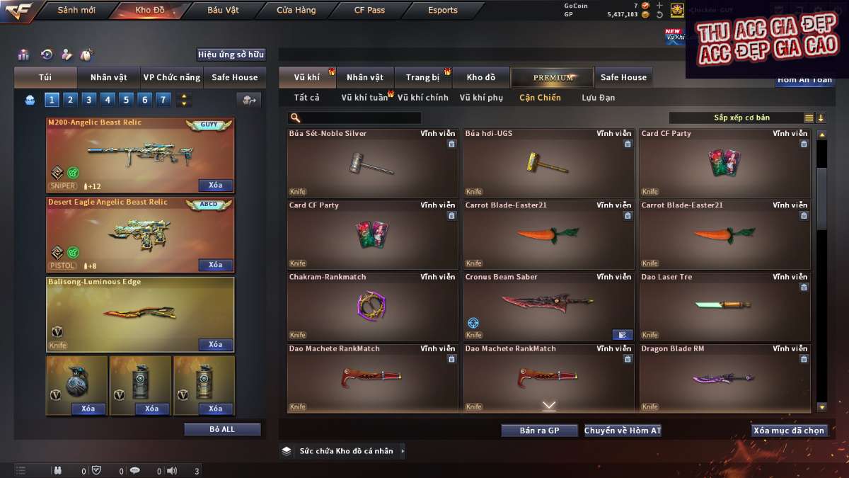 shop acc cf uy tin gia re